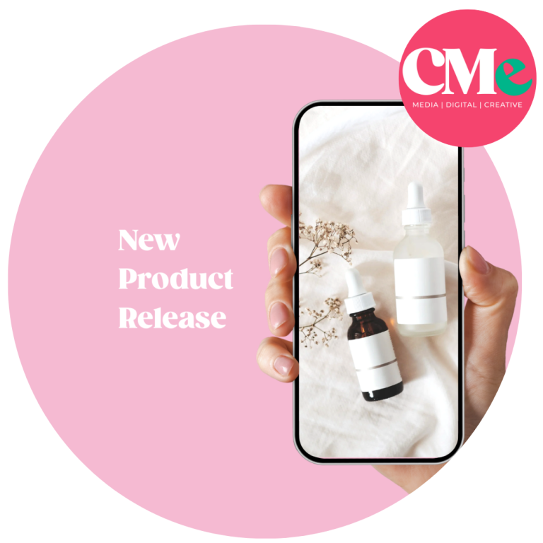 Phone with two glass skincare displayed