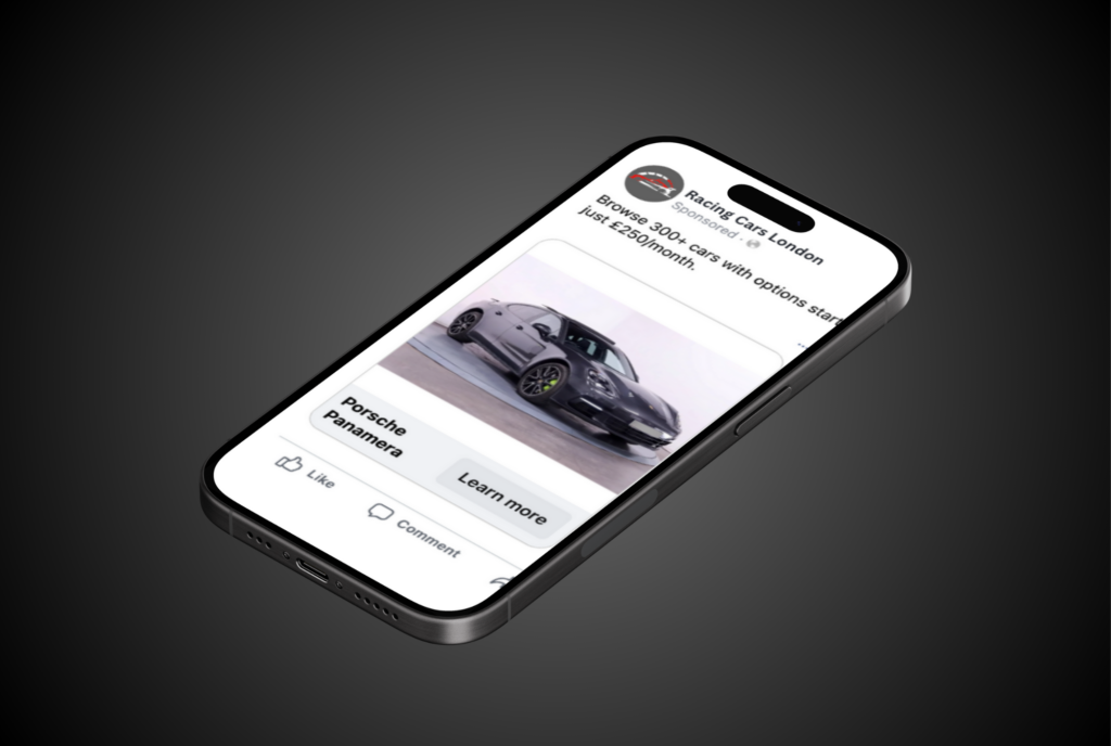 Sponsored car advert in a Meta social media feed on a smartphone