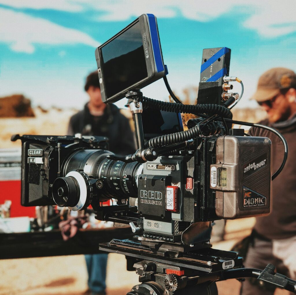 Professional digital video camera on a film set