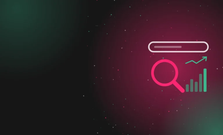 Magnifying glass, search bar and rising chart illustrating Google Search changes in October 2026